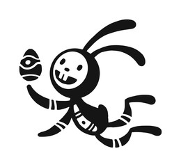 Greeting card rabbit vector illustration