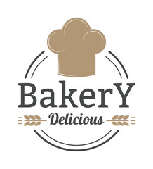Bakery badge and bread logo badge icon modern style vector. 