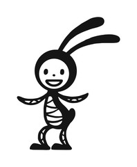 Greeting card rabbit vector illustration