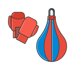 Pair of red boxing gloves vector illustration