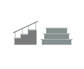 Stairs elements interior flat architecture concept vector. 