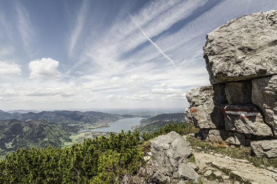 Lake Tegernesee from Mt Wallberg, Bavaria, Germany