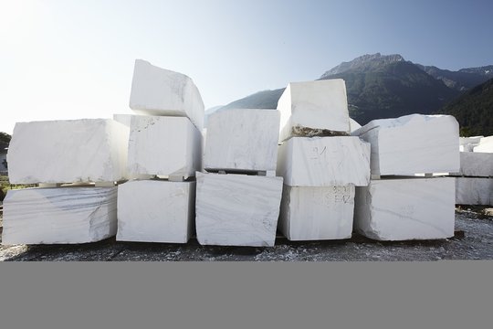 Blocks of marble from quarry