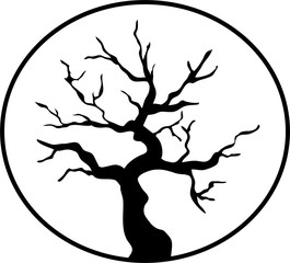 Древо жизни, контурный вектор силуэт 