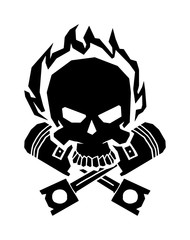 Winged black skull mask in helmet wings of fire vector. 