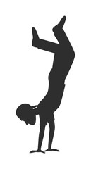 Parkour trick people extreme sport cartoon vector silhouette. 