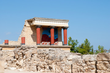 Fragment of Knossos Palace. Crete. Greece