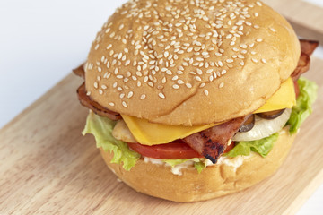Burger with bacon