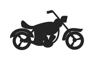 Black sport bike silhouette transport power vector illustration. 