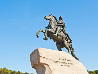 Monument to Peter the Great (Bronze Horseman) in Saint Petersburg, Russia. It was created in 1768 -...