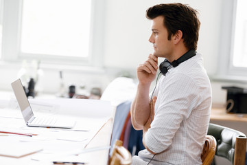 Young businessman in office