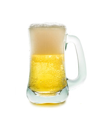 glass of beer isolated on white background