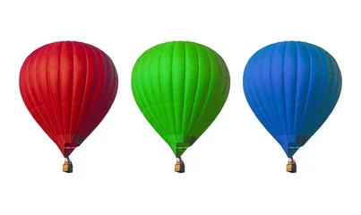 Fotobehang Ballon hot air balloons set