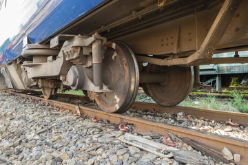 Fototapeta na wymiar Suspension of Thai train vintage style