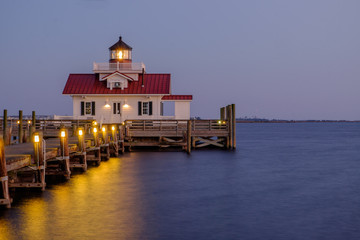 The Roanoke Marsh Lighthouse at Sunset