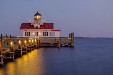 Papier peint photo Phare The Roanoke Marsh Lighthouse at Sunset  © Jorge Moro