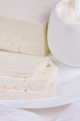 fresh sour cream and  quark