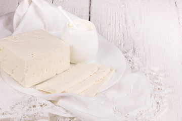 fresh sour cream and  quark