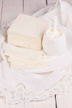 fresh sour cream and  quark