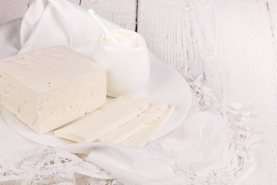 fresh sour cream and  quark