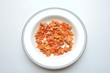 Fototapeta na wymiar dried shrimp in dish