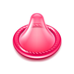 Pink condom isolated on white vector