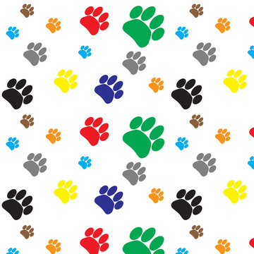 Pattern color dog animal foot print