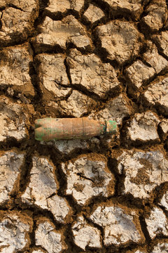 Drought. Empty water bottle