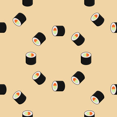 Sushi vector. Seamless pattern background of sushi
