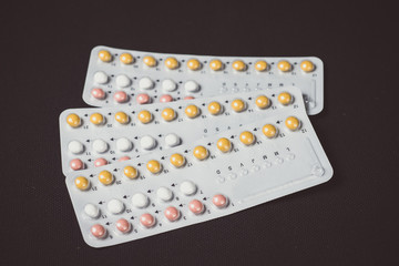 Contraceptive pills colorful