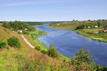 Obraz premium View of the river Volga, Tver region
