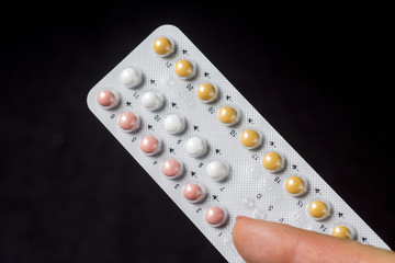 Contraceptive pills colorful