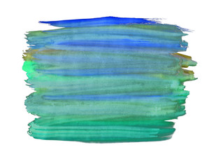 A fragment of the turquoise and blue background painted with gouache