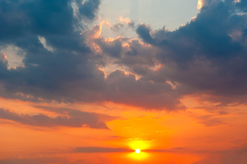 Sun at sunset 