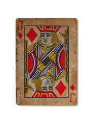 Very old playing card, Jack of diamonds