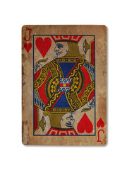 Very old playing card, Jack of hearts