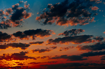 Fototapeta premium Clouds on sunset
