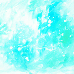 blue abstract painting for interior with white blots and spots,