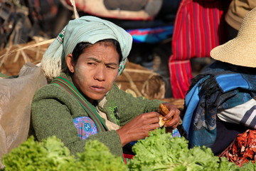 Der Wochenmarkt von Kalaw in Myanmar
