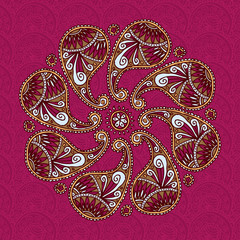 Color Paisley Flover Doodle