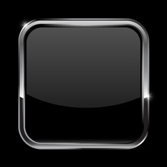 Metal frame. Square black frame icon