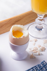 Romantic breakfast in bed.
