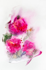 picture abstract red watercolor pink flowers