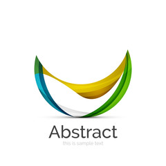 Circle logo. Transparent overlapping swirl shapes. Modern clean business icon