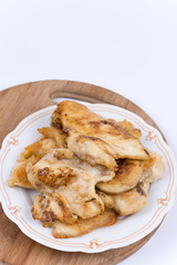 Fried chicken white meat on the plate