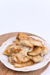 Fried chicken white meat on the plate