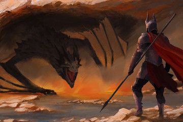 knight and a dragon
