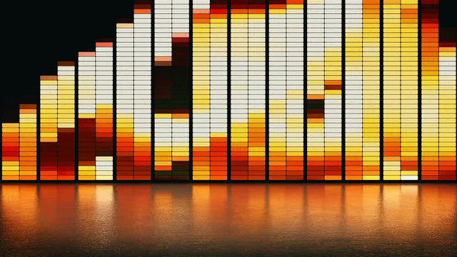 equalizer LED panel wall fire pattern background