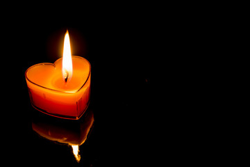 Heart-shaped candles Valentine's Day