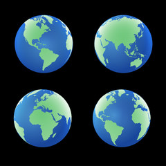 World map countries colorful. Vector illustration.